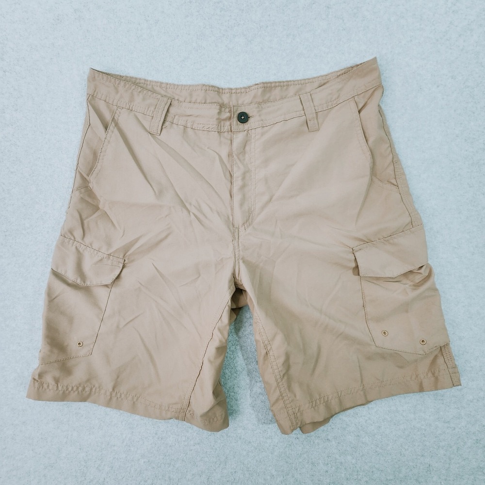 Magellan Outdoors Cargo Shorts Men 38 Tan Fishing Water Repellent 6-Pocket Sport